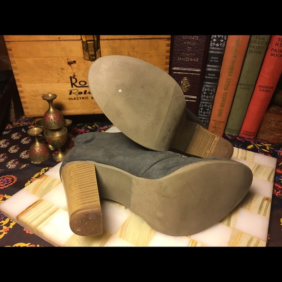 Charcoal lace up Faux Suede Ankle Boots 7 - Picture 5 of 6